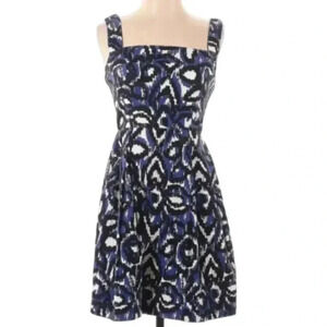 NWT Shoshanna Sz 8 White, Blue, Black Fit‎ & Flare Mini Dress w Pockets